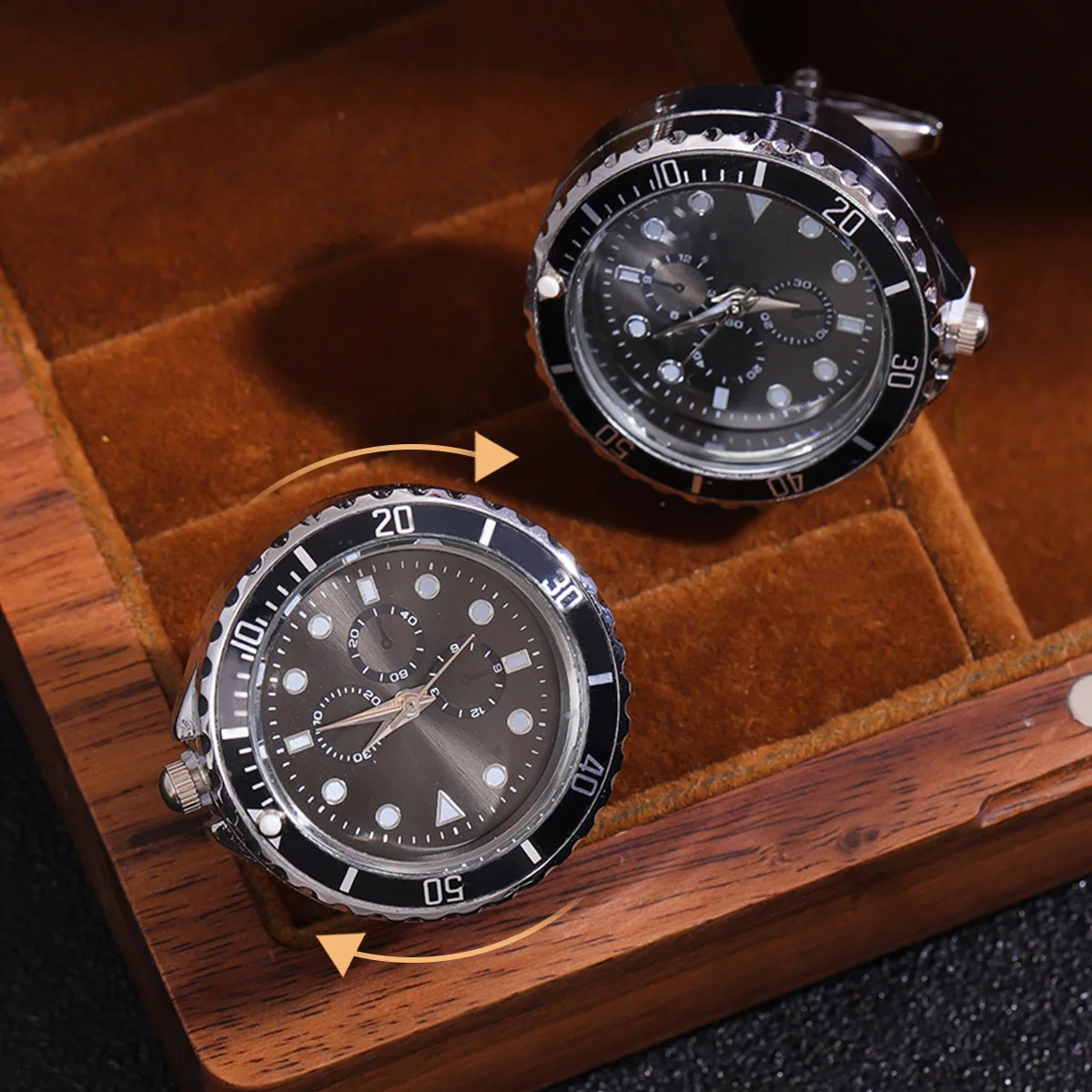 High End Luxury Watch with Rotatable Cufflinks Men's French Shirt Fashionable Buttons Jewelry Accessories Gentlemen's Gifts