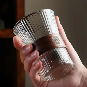 130/350ML 1-8PCS Creativo giapponese trasparente modello verticale tazza di vetro ad alto borosilicato acqua caffè latte bevanda tazze di whisky 2