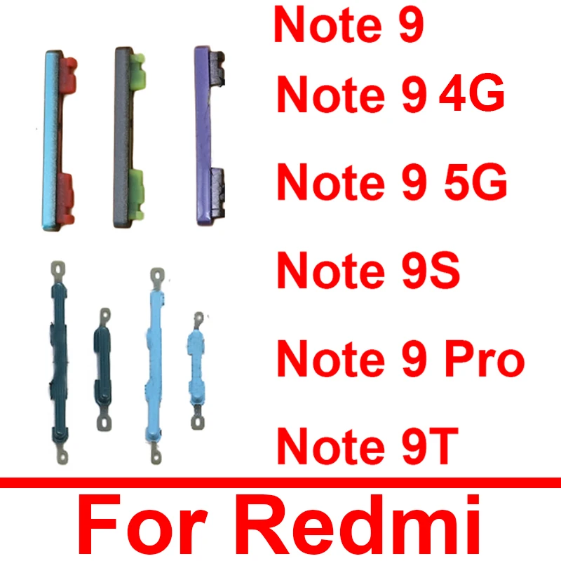 Pulsante Laterale Di Alimentazione E Volume Per Xiaomi Redmi Note 9 4G 5G Note 9S 9 Pro Note 9T Volume Power On Off Side Keypad Parte Di Ricambio