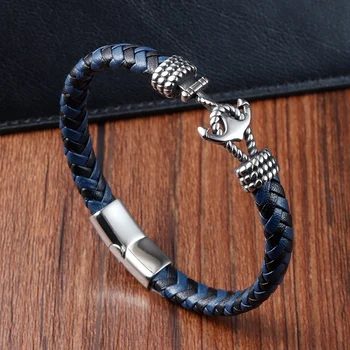 Men Anchor Bracelet Women Leather Gold Stainless Steel Handmade Jewellery Fashion Accessories Rope Bracelets Wholesale For Gifts