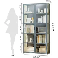 5-Tier Display Cabinet with Acrylic Glass Door, Collectibles Toy Organizers Rack & Storage Shelves, Display Cabinet 2