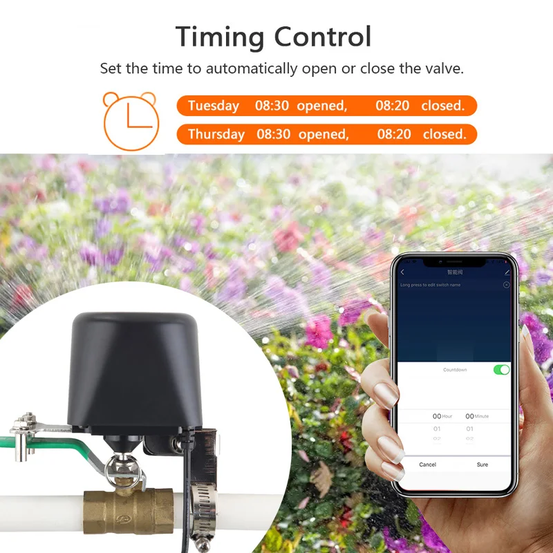 Tuya Smart WiFi Water Valve Zigbee Gas Valve Timer Garden Smart Faucet Controlle