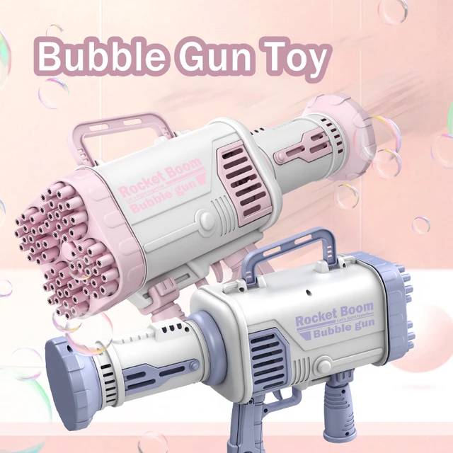 44/64/69 Holes Kids Gatling's Bubble Gun Toy Charging Electric Automatic Bubble Machine Summer Outdoor Soap Water Children Toys 2