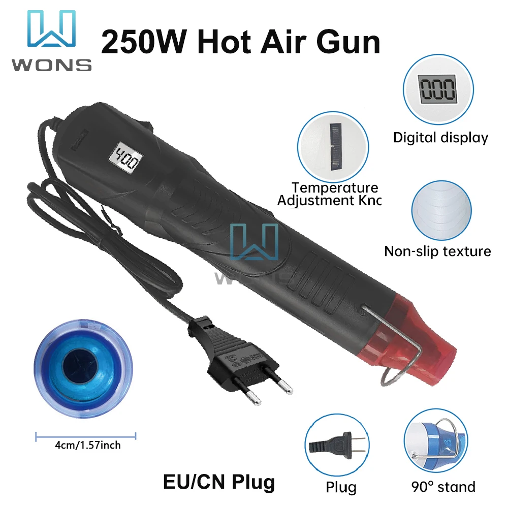 Hot air gun adjustable temperature 220V 250W EU plug China plug DIY soldering dryer mini blower For crafts shrink tube heat tool hot air gun heat gun mini hot air gun