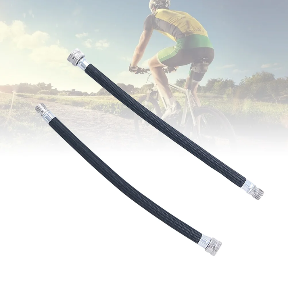 

4Pcs Pump Extension Hose Inflator Tube Pipe Cord for Schrader (Black)