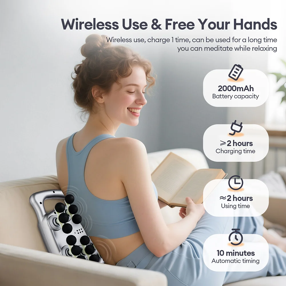 24 Heads Fascia Gun High-Frequency Vibration Massager Relieve Fatigue Back Waist Massager Neck Shoulder masajeador