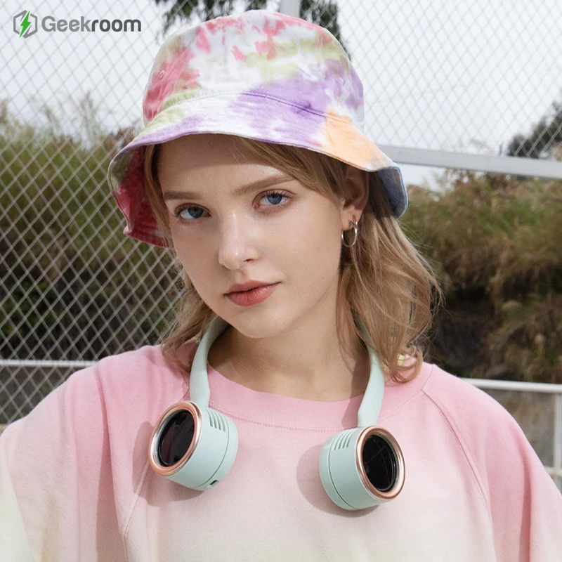 

Mini Neck Fan Portable Air Conditioner 3 Gears Rechargeable Neckband Wearable Cooling for Sports Electric Fans Summer Sports Fan