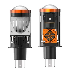 High - Performance LED Headlight with Dual Fan and Mini Projector for Motorcycles (2 pieces LED H4)