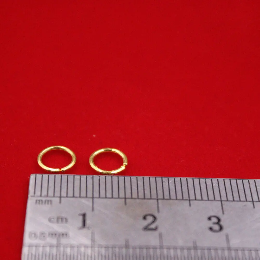 

999 Pure Real 24K Yellow Gold Earrings Hoop Mini Small Circle 6mm Dia