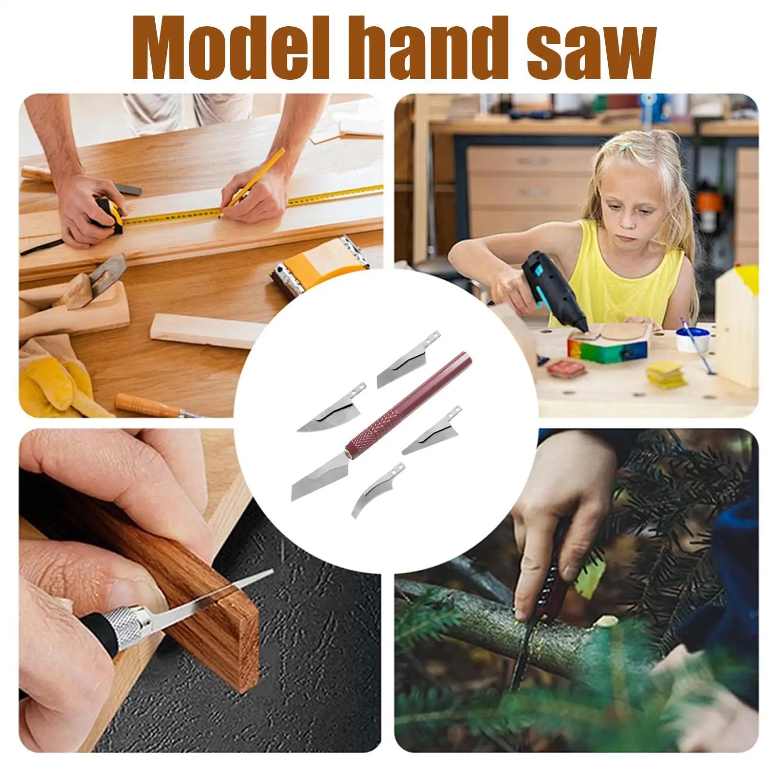 Model Craft Hand Saw Craft Tools Hand Model Saw Kit Hobby Craft Saw Hacksaw Tool Kit with 4 Craft Cutters for Handcrafted 6
