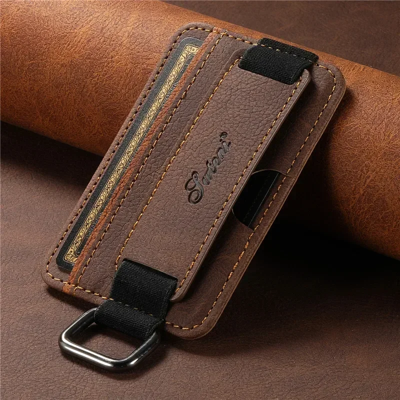 Luxury Universal Leather Stick-On Case with Card Holder