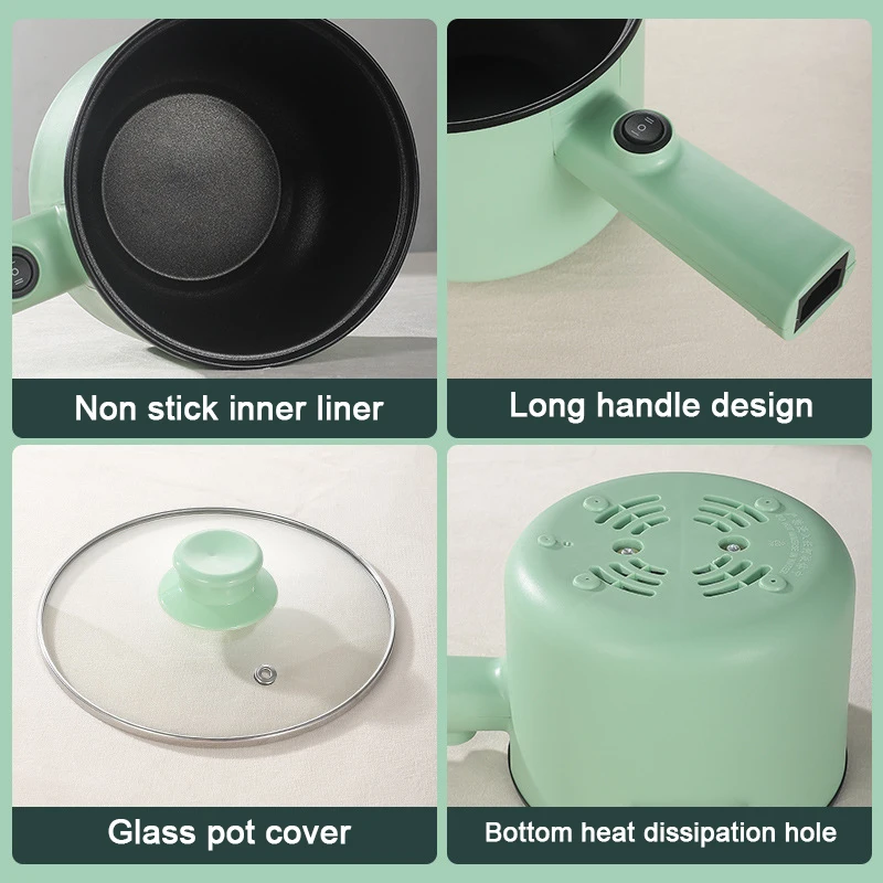 DMWD Multifunctional Cooking Pot Mini Hotpot Electric Skillet Non-stick Omelette Frying Pan Noodle Food Stew Soup Heater 220V 5