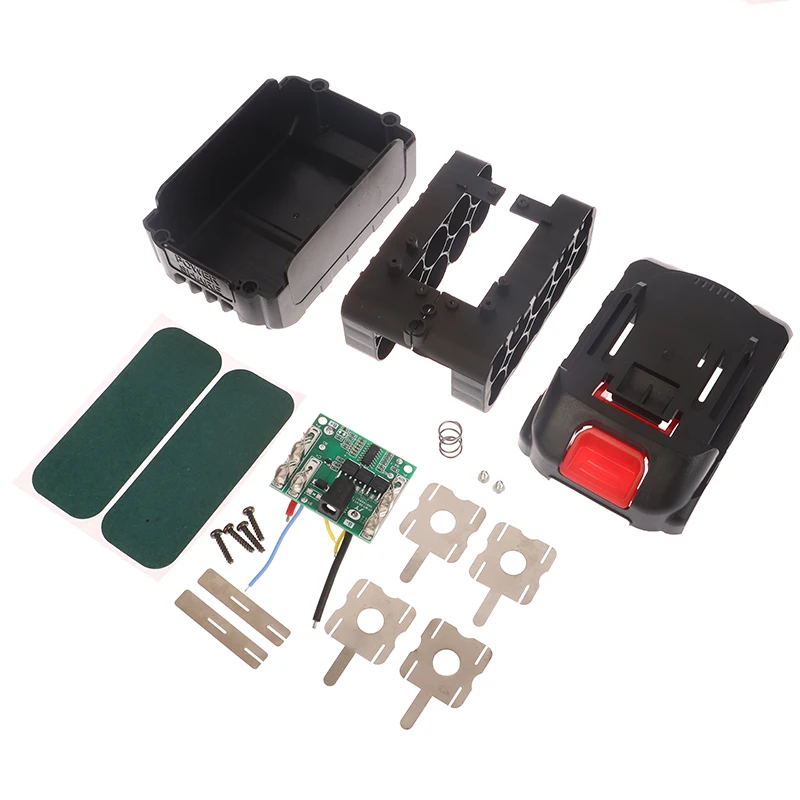 Nuovo【Custodia per batterie BMS 21V per utensili elettrici, scatola porta batterie per smerigliatrice angolare elettrica senza fili, custodia per batterie 18650 - Senza batteria】 - immagine 3