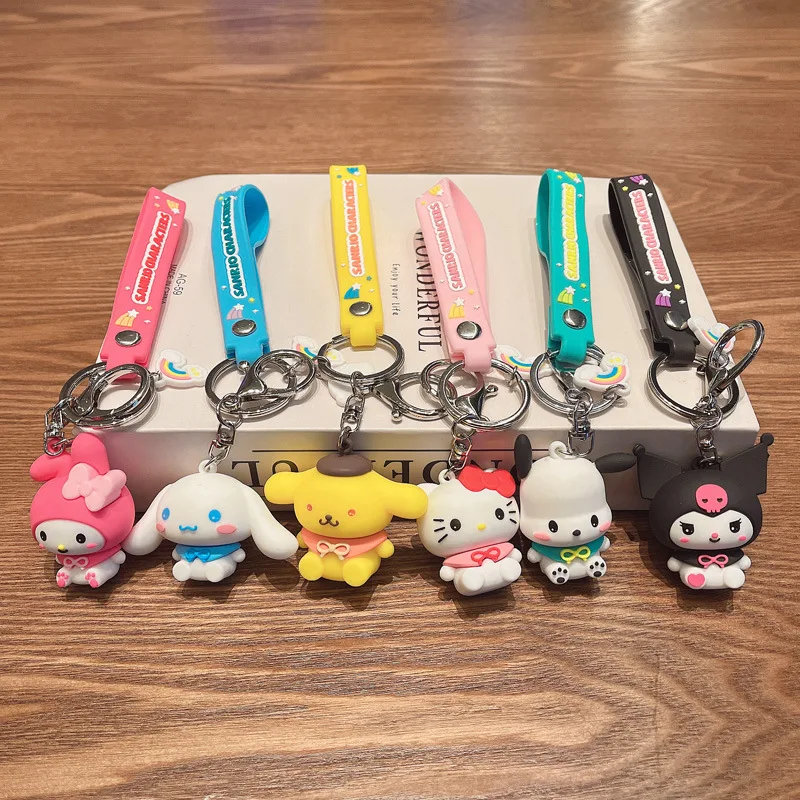 Porte-clé Hello Kitty, Kawaii, Anime Sanrio, jouet pour enfants, MyMelody,  Kuromi, cannelle, sac de voiture, charme, cadeau pour filles - AliExpress