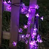 12M 100Leds Solar String Lights Outdoor Waterproof 8 Mode Battery Operated Cherry Flower Light Christmas Garden Party Decoration 4