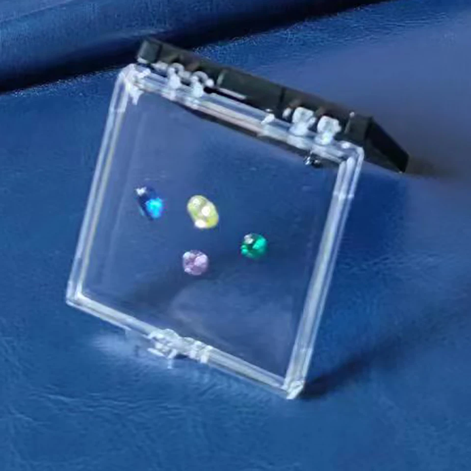 Clear Round Gemstone Display Case - Transparent Protective Box For Loose Diamonds & Gems 7 thumbnail image