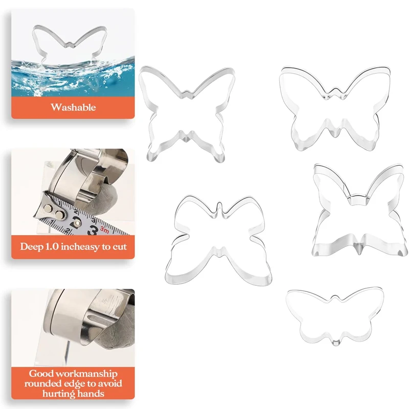 Stainless Steel Biscuit Mold Set 5Pcs cookie cutter baking mold cookie mould baking decorating tools