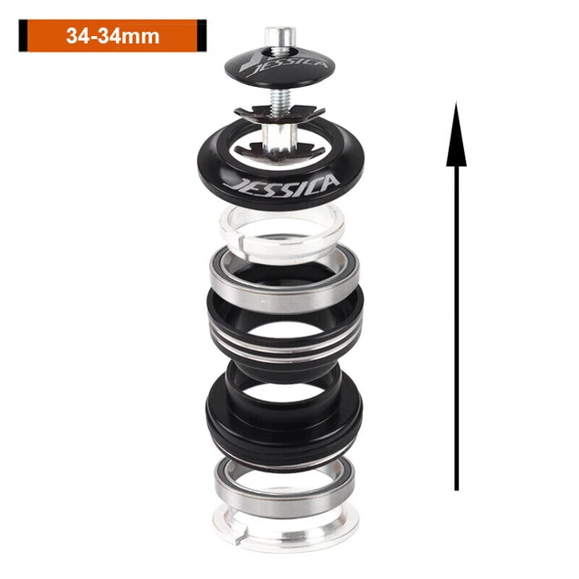 Bicycle Headset Bearings 1-1/8 Threadless 34mm Mountain BMX Bike Tapered  Headset 34-34/44-44/44-55/44-56mm Fit 28.6mm Fork - AliExpress