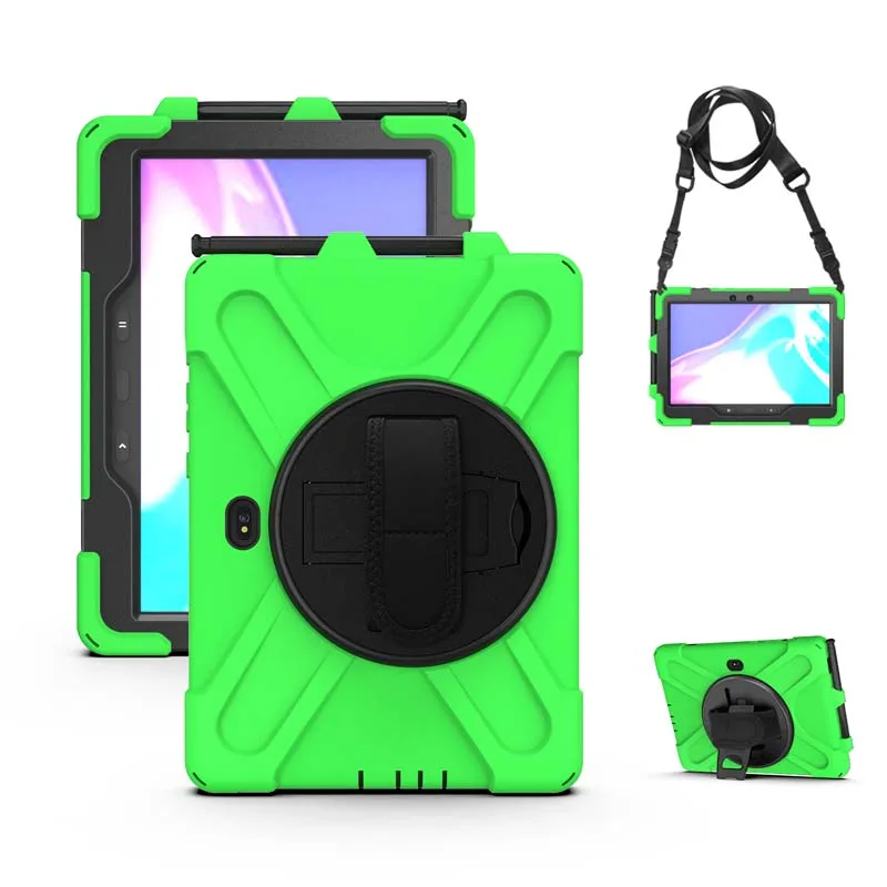 Durable Silicone Protective Case with 360° Stand, Pen Slot, and Shoulder Strap