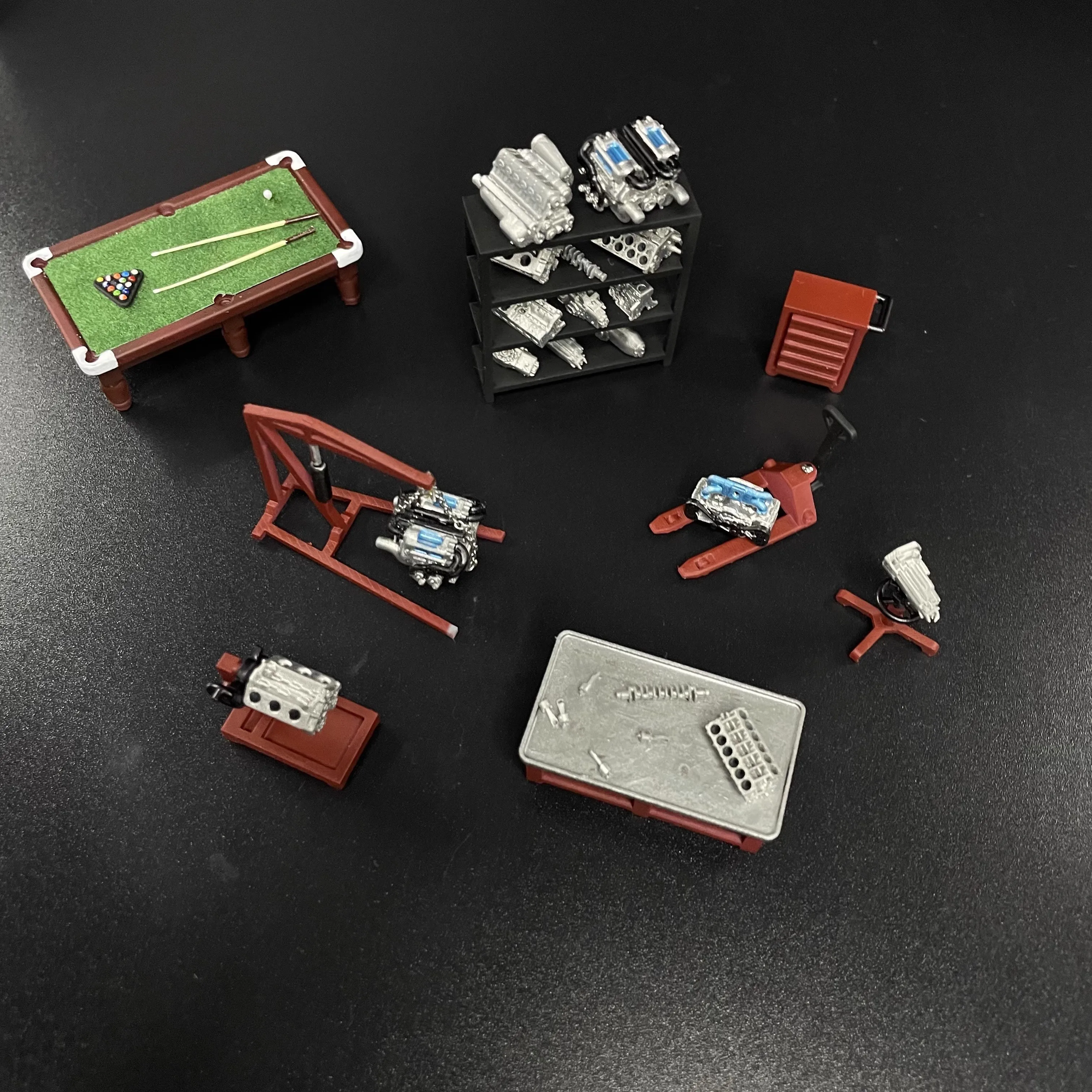 자동차 모델 수리 도구, 차고 장면, 1:64