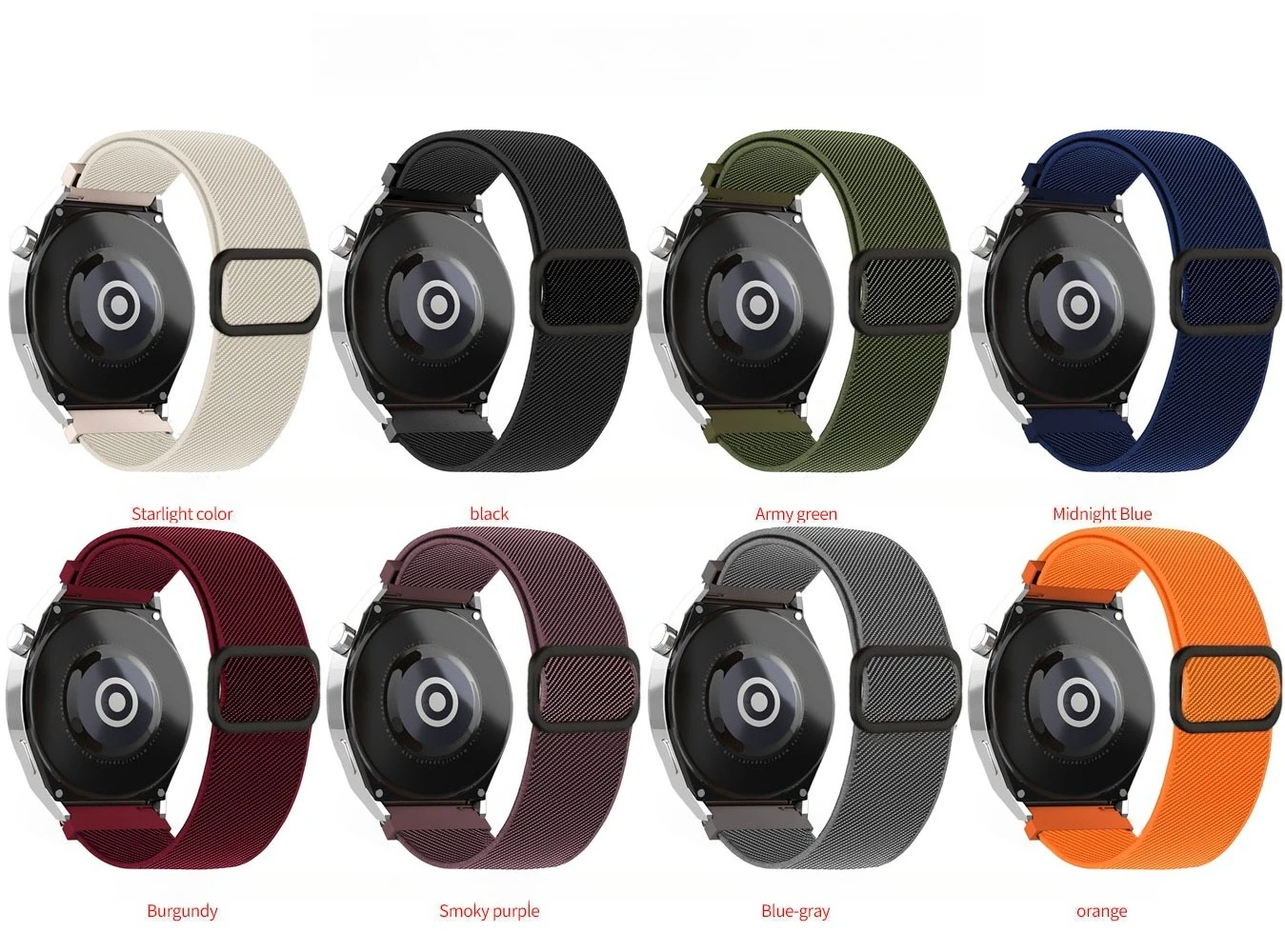 Durable Elastic Nylon Strap Band - 20/22mm, Multicolor Options
