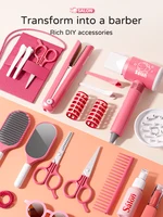Jouets de maquillage pour enfants, Kit de Simulation de coupe de cheveux, sèche-cheveux, jeu de rôle, jouets éducatifs pour filles, cadeaux de jeu 3