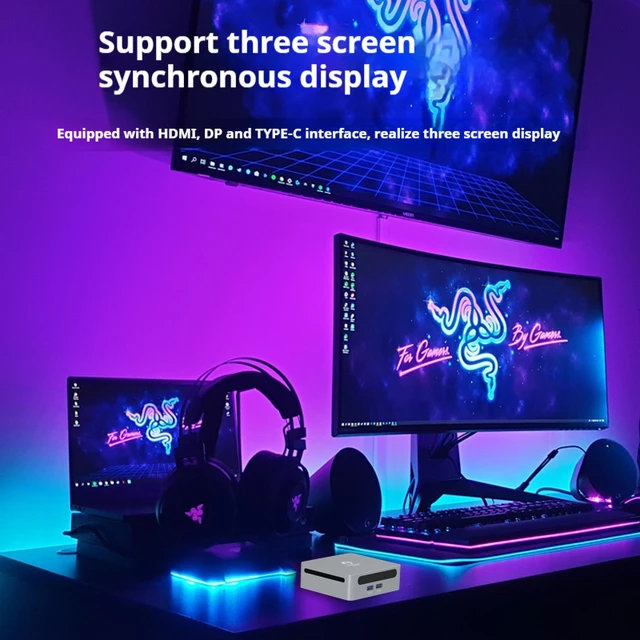 GenMachine New AMD Ryzen 7 5800H Windows 11 MINI PC Computador DDR4 SSD WIFI6 RTL8852, BT5.2 Desktop Gaming Computer desktops 3
