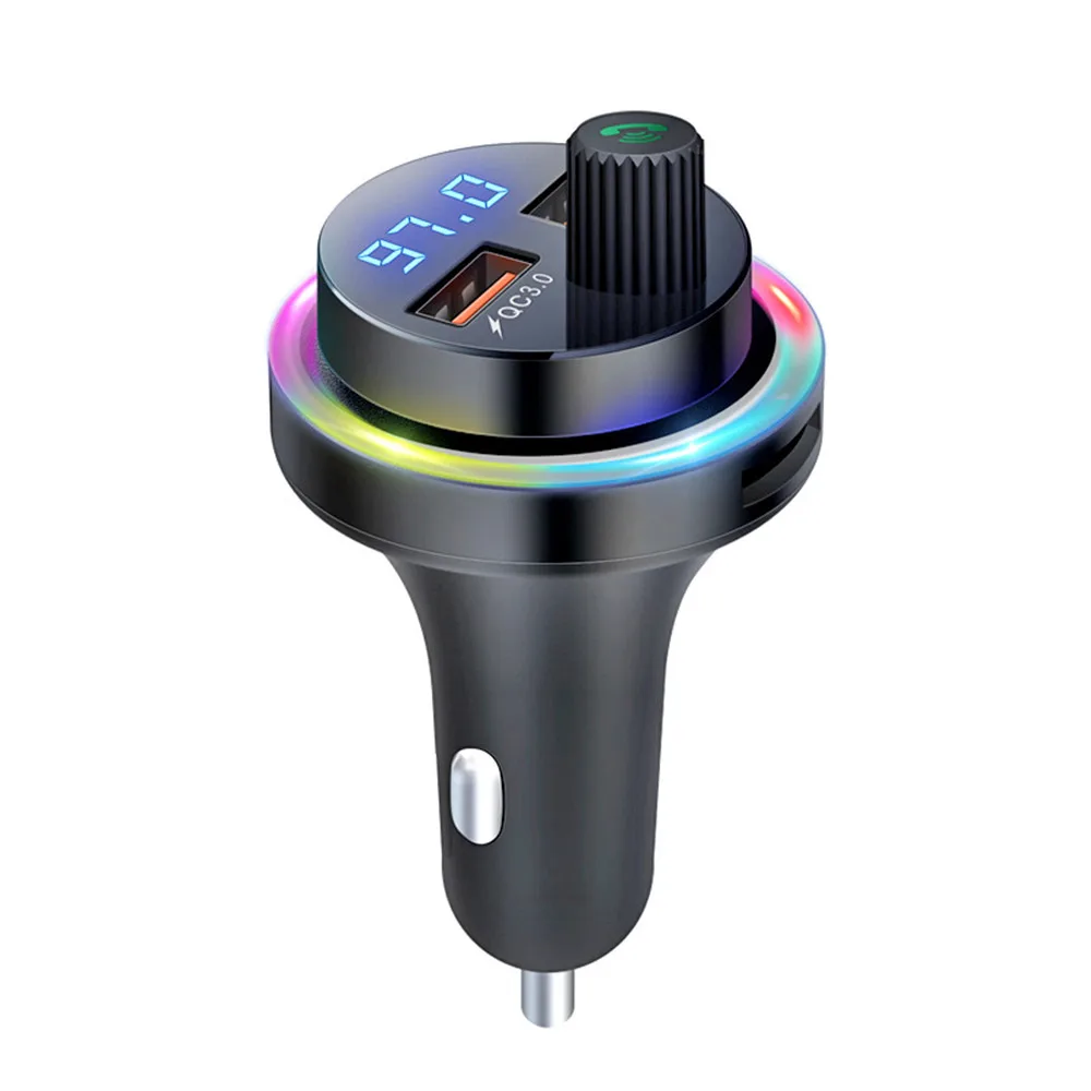 

Fast Charging Car Charger Bluetooth 5.1 Dual USB QC Phone Charger FM Transmitter Handsfree Car Kit MP3 player Support U disk