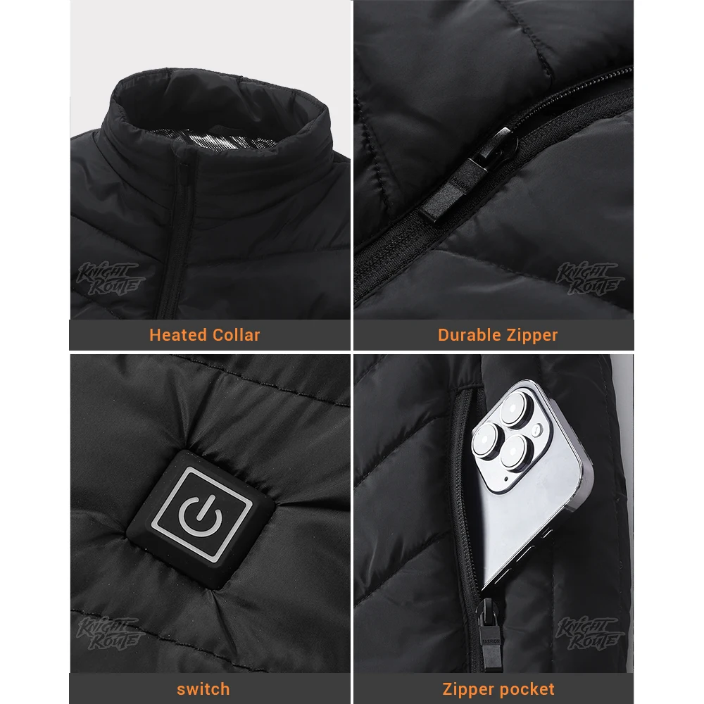Self Heated jacket Heating Vest 9Areas Men's Thermal Women's USB Heated Vest Warm Clothing Fishing Camping Washable Winter