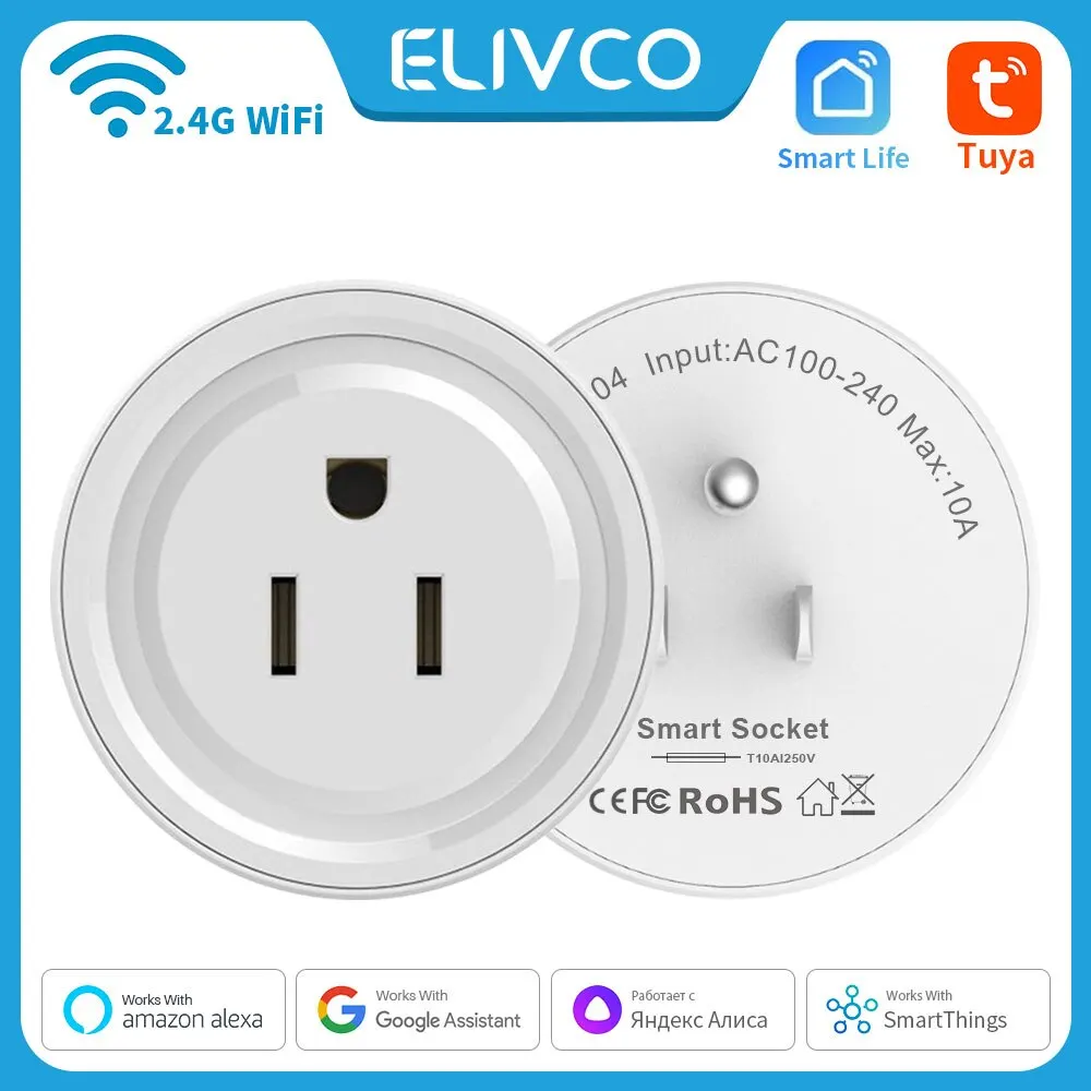 V05 10A Mini WiFi Plug Timing Smart Socket Works with Alexa & Google Home,  AC 100-240V, US Plug - AliExpress