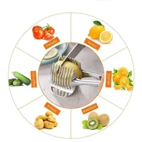 Stainless Steel Kitchen Handheld Orange Lemon Slicer Tomato Cutting Clip Fruit Slicer Onion Slicer KitchenItem Cutter Accessorie 3