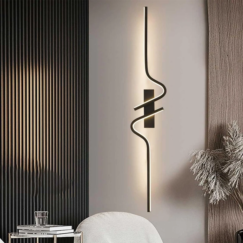 

Modern Minimalist LED Long Wall Lamp Living Room TV Background Decorative Light Bedroom Bedside Creative Wall Lamps