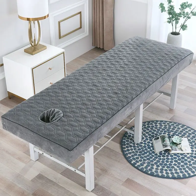

Solid Crystal Velvet Beauty Bed Cover Beauty Salon Body Care Professional Solid Bed Sheet Spa Massage Table Perforated Bed Sheet