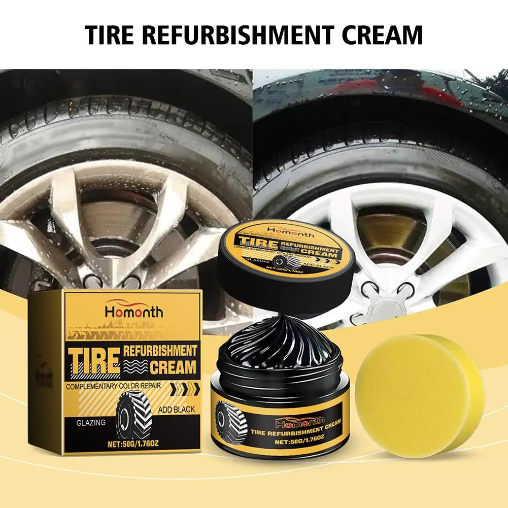 Tire Coating Paste Creative Car Tire Retreading Cleaning Cream Paste Car Maintenance Brightener Agent Shiny Polishing R4E8 tire polishing paste