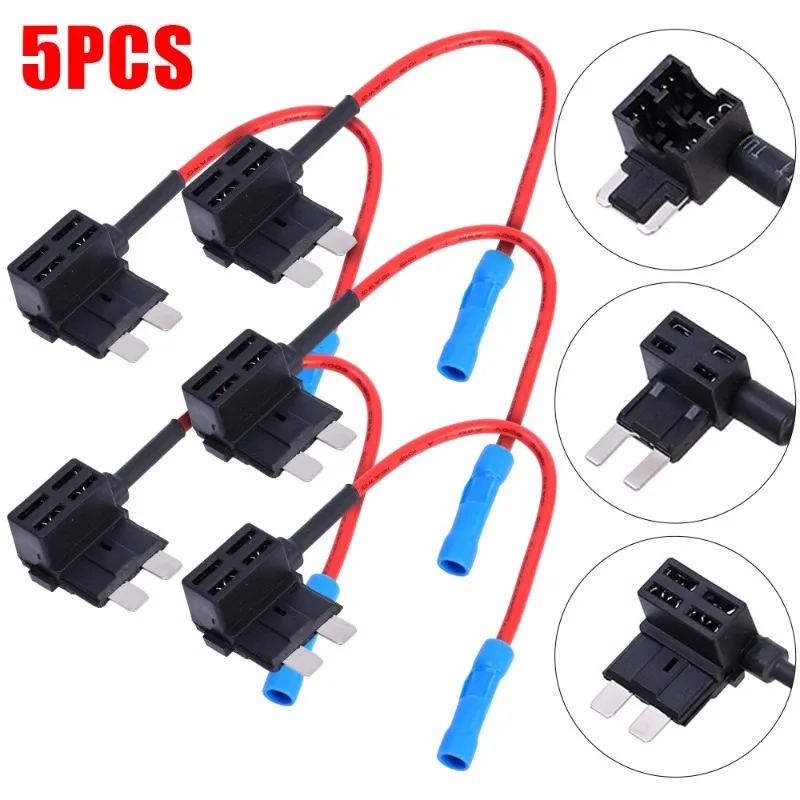 Car Fuse Holder Add-a-circuit TAP Adapter Micro Mini Standard ATM Blade Fuse 5pcs Fuse Holder