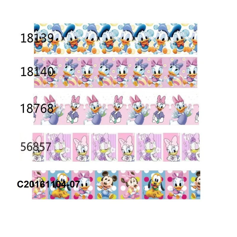 

Printed Disney Donald and Daisy Character Grosgrain Ribbon for Hairbows DIY 25mm 10yards Craft Supplies Handmade Materials