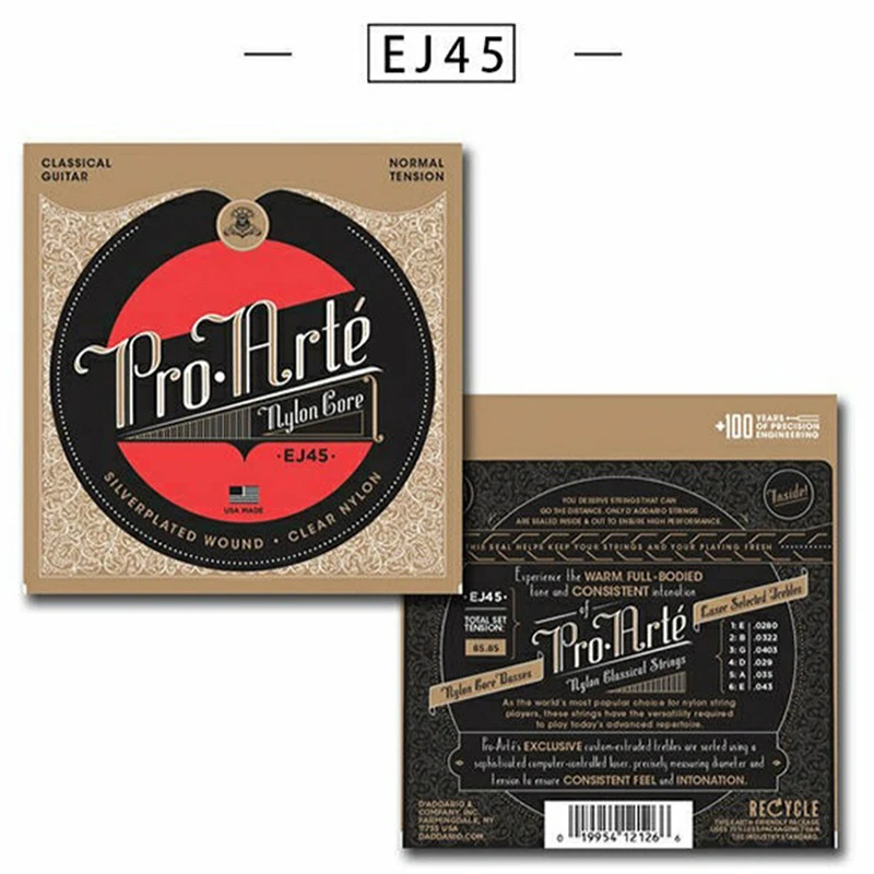Guitar Strings Nylon Classical EJ45/EJ46 Normal/Hard Tension guitar accessories