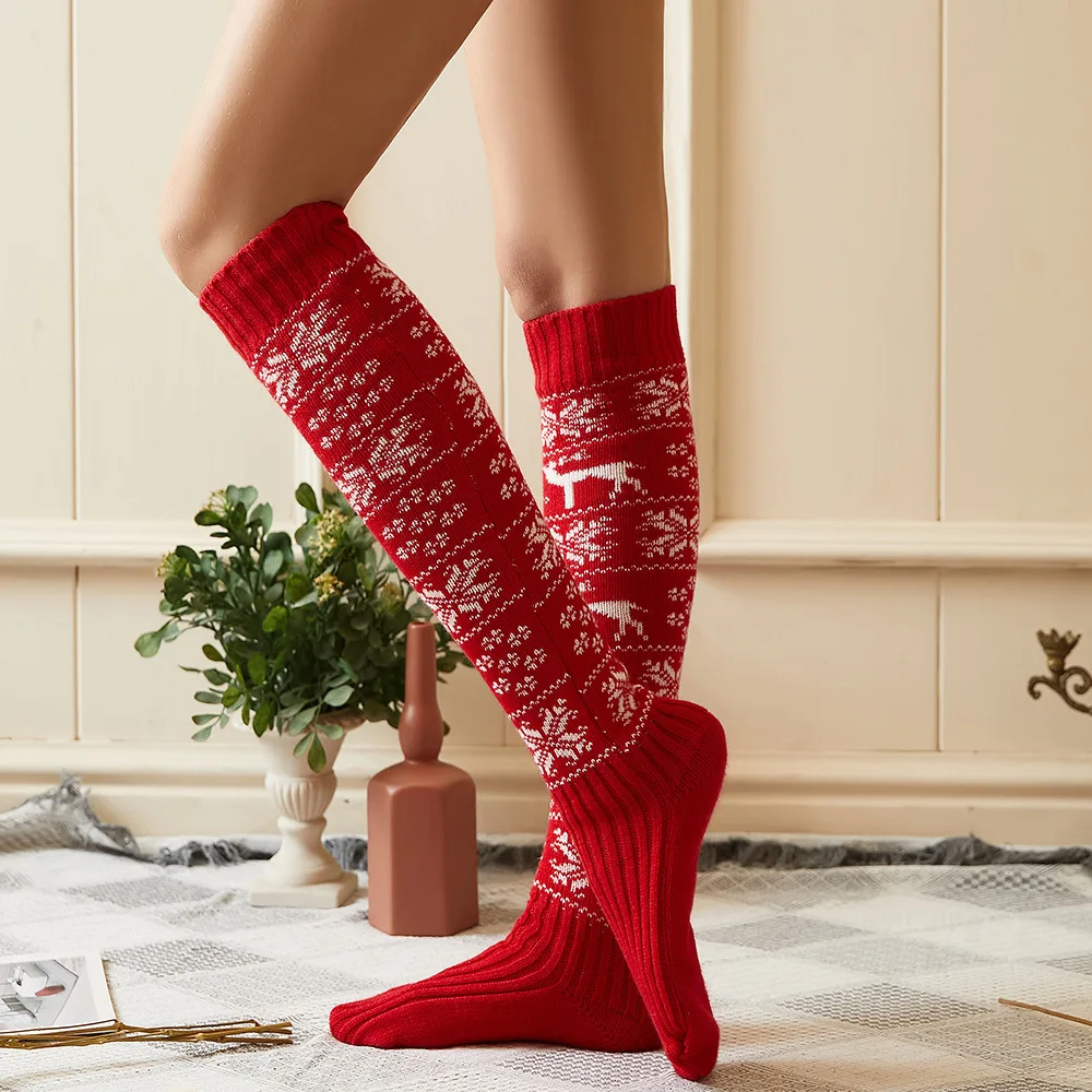 Christmas Winter Stockings Women's Long Knitted Stockings For Girls