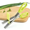 Multifunctional Multi Layers Stainless Steel Knives Kitchen Scissors 5 Blade Herb Scissors Scallion Cutter Kitchen Accessories 4