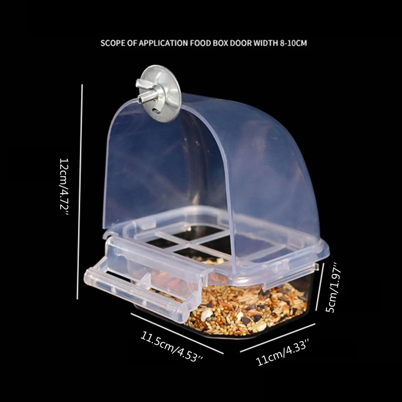 Bird Feeder Parrot Feeder Bird Feeder Budgerigar Canary Parrot Finches Parakeet Seed Container Grade Plastic Easy Install Durable