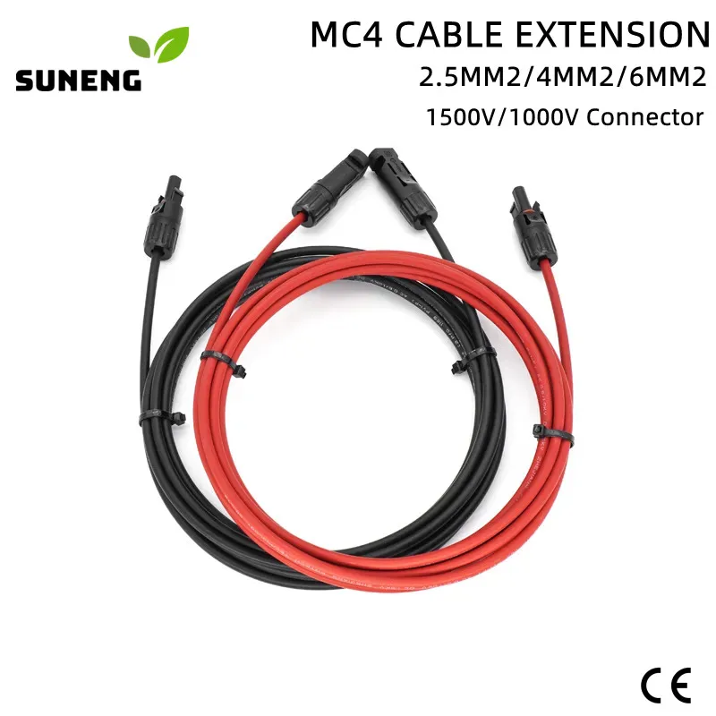 Free Shipping Solar Cable Extension 6/4/2.5 mm2 10/12/14 AWG with