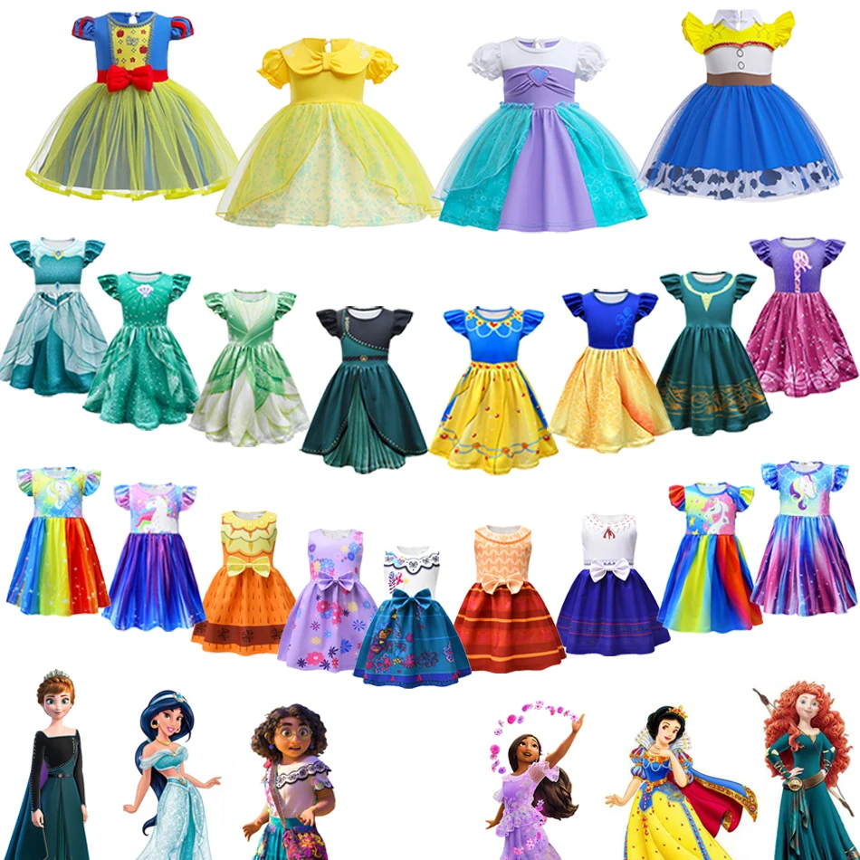 

Girls Encanto Isabella Princess Mirabel Dress Party Anna Jasmine Snow White Jessie Ariel Cosplay Costume Kids Prom Gowns Vestido