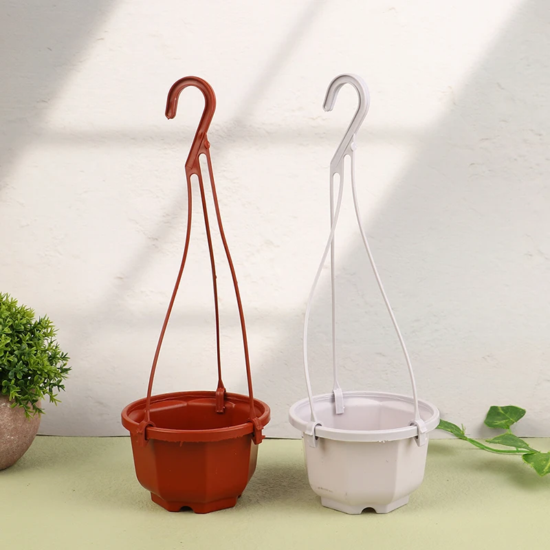 

1Pc Hanging Mini Octagonal Flowerpot Plastic Flower Pot Succulent Orchid Hanging Pot For Balcony Garden Planting Supplies