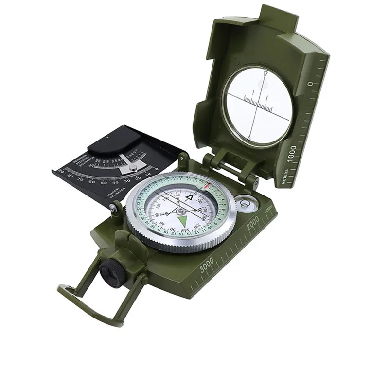 Brújula Militar Profesional, Brújula Metálica Resistente Al Agua IP65 Brujula Fluorescente Con Clinometro Y Bolsa De Transporte Para Aventura Camping Y Orientacion 86836475