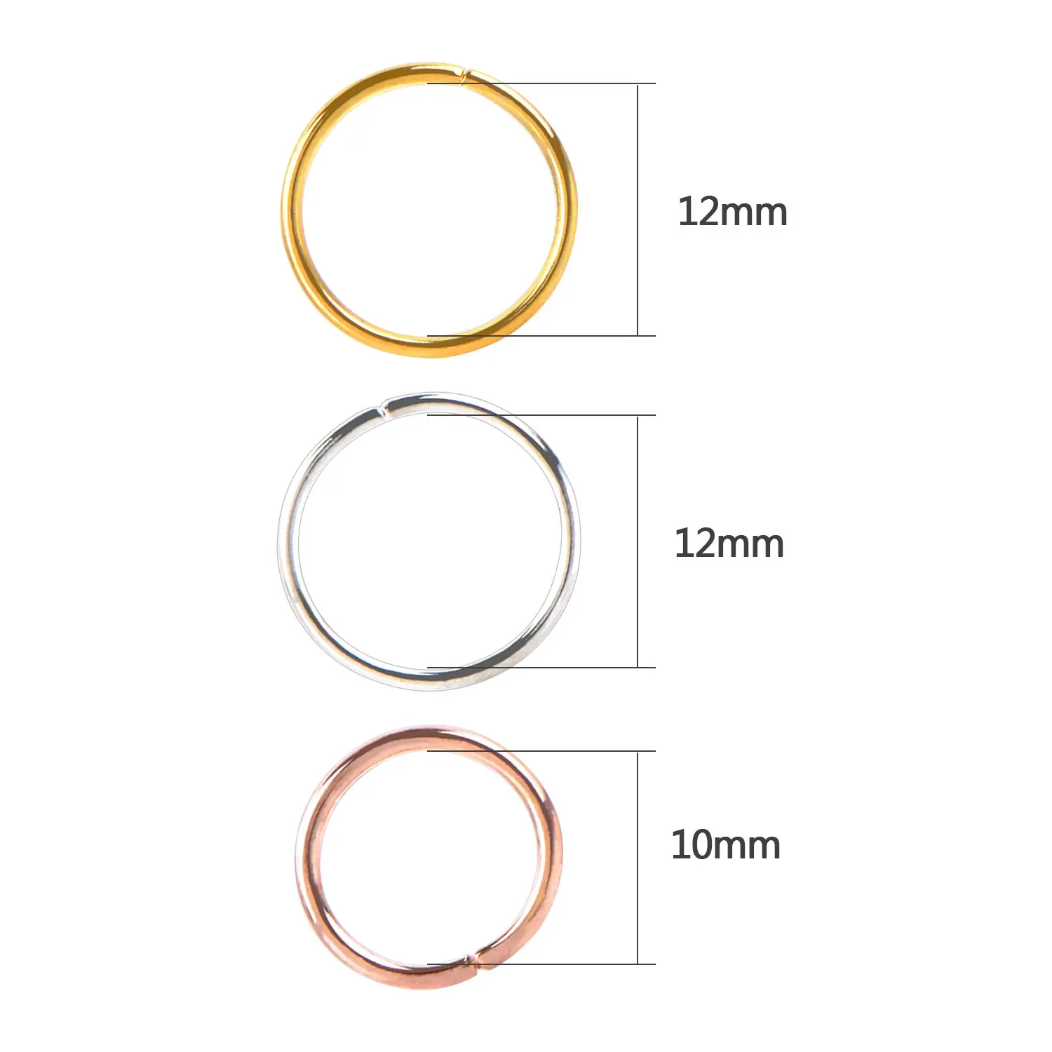 Hair Metal Braid Rings Accessories Clips Beads Set 12mm 100pcs hair braid accessories ring beads ring beads hair extensions tools For Women and Girls Dreadlocks