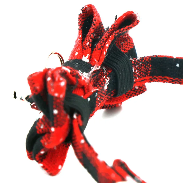 Knitted Snowflake Bow Pet Collar Safety Buckle Detachable Adjustable Pet Tie Christmas Cat Necklace 6