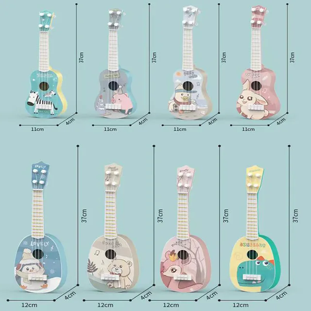 Kids Toy Musical Instrument Baby Toys Ukulele Guitar Mini Four-string Playable Early Education Musical Play Game for Beginners 6