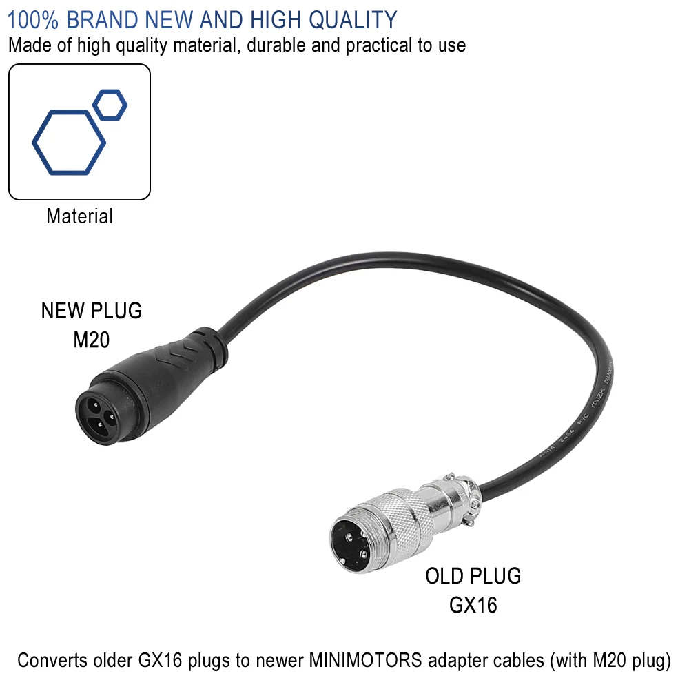 Für Dualtron & TEVERUN Ladegerät Buchse Adapter Elektrische Roller Zu Schalten Alten GX16 Stecker Zu Neue M20 Stecker MINIMOTORS Transfer Kabel – Detail 2
