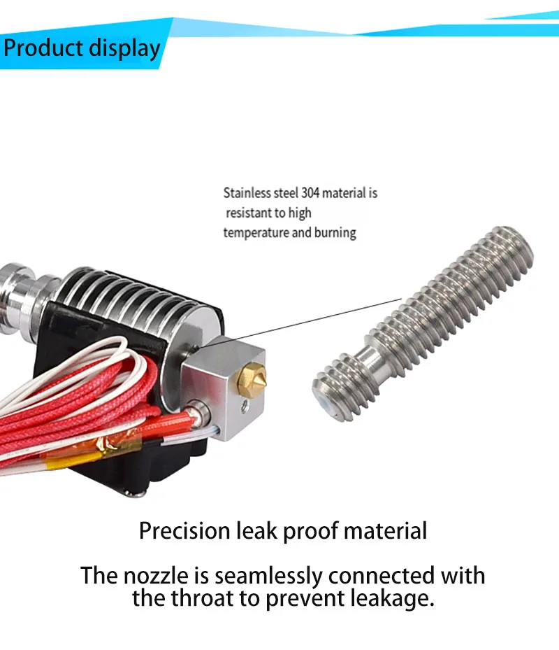 Kit E3D-V5/V6 Long/Short Range Extruder Head 3D Printer Nozzle E3DV5 Complete Set With Fan And Feeding Tube