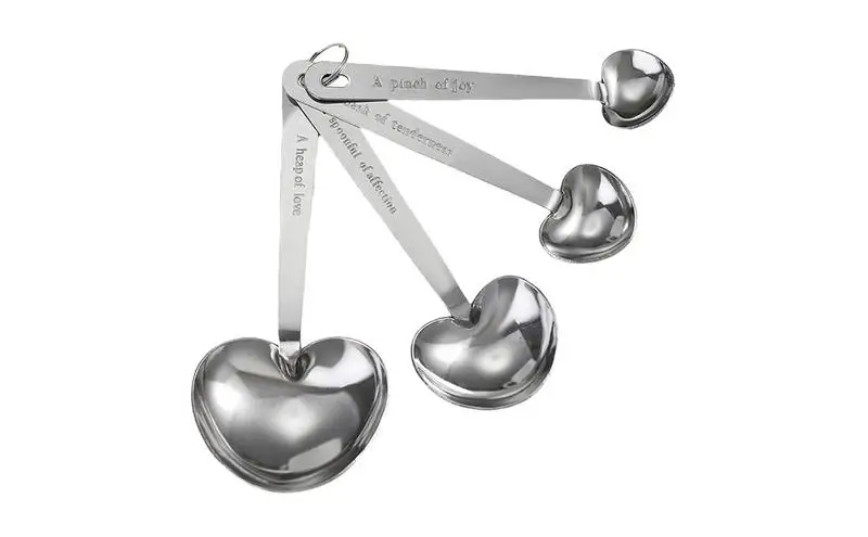 

Heart Shaped Measuring Spoons Spoon Love Heart Measuring Spoon Gift Set Stainless Steel Spice Spoons Spoon For Baking Coffee